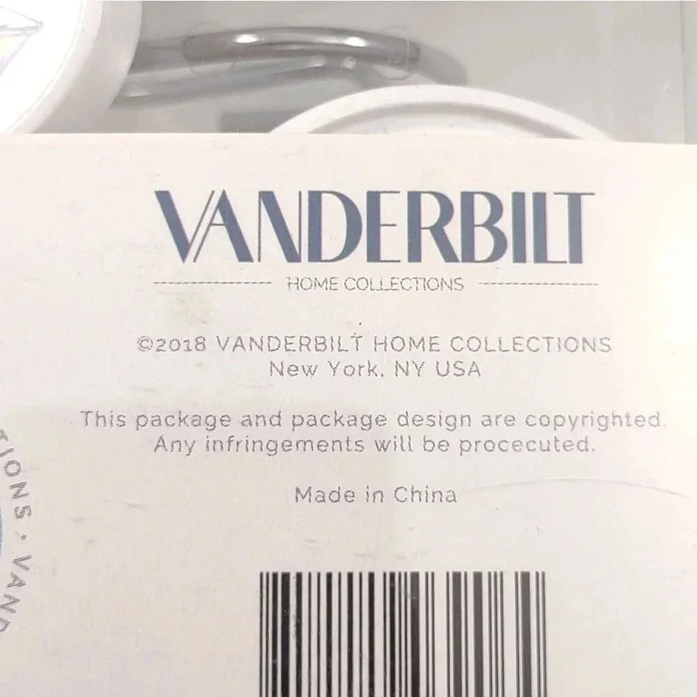 Vanderbilt Nautical Shower Hooks Set of 12 Anchors and Ships Oval Design NWT